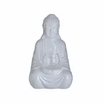 Suport lumanare, Ceramica, Alb, Buddha Pray