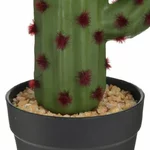 Cactus artificial in ghiveci, Plastic, Verde, Santo