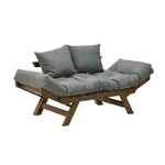 Canapea 2 locuri exterior, Textil, Gri, Sava