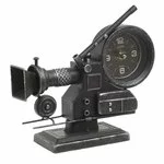 Ceas de masa, Metal, Negru, Movie