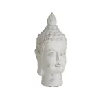 Decoratiune Buddha, Ciment, Alb, Buddha