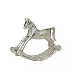 Decoratiune cal, Metal, Argintiu, Rocking Horse