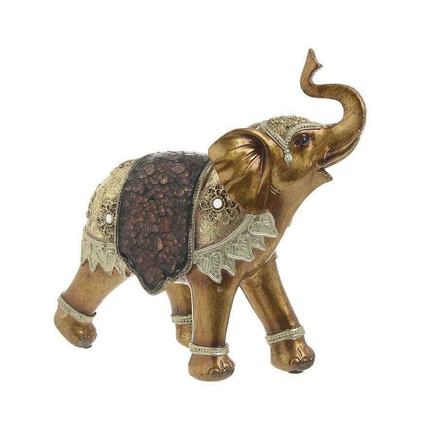 Decoratiune elefant, Polirasina, Auriu, Decorative Elephant iedera.ro