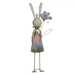 Decoratiune gradina iepure, Metal, Multicolor, Bunny Lady