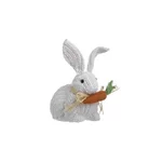 Decoratiune iepure, Textil, Alb, Carrot