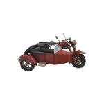 Decoratiune miniatura motocicleta cu atas, Metal, Rosu, Price