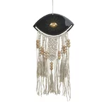 Decoratiune perete macrame, Textil, Negru, Eye
