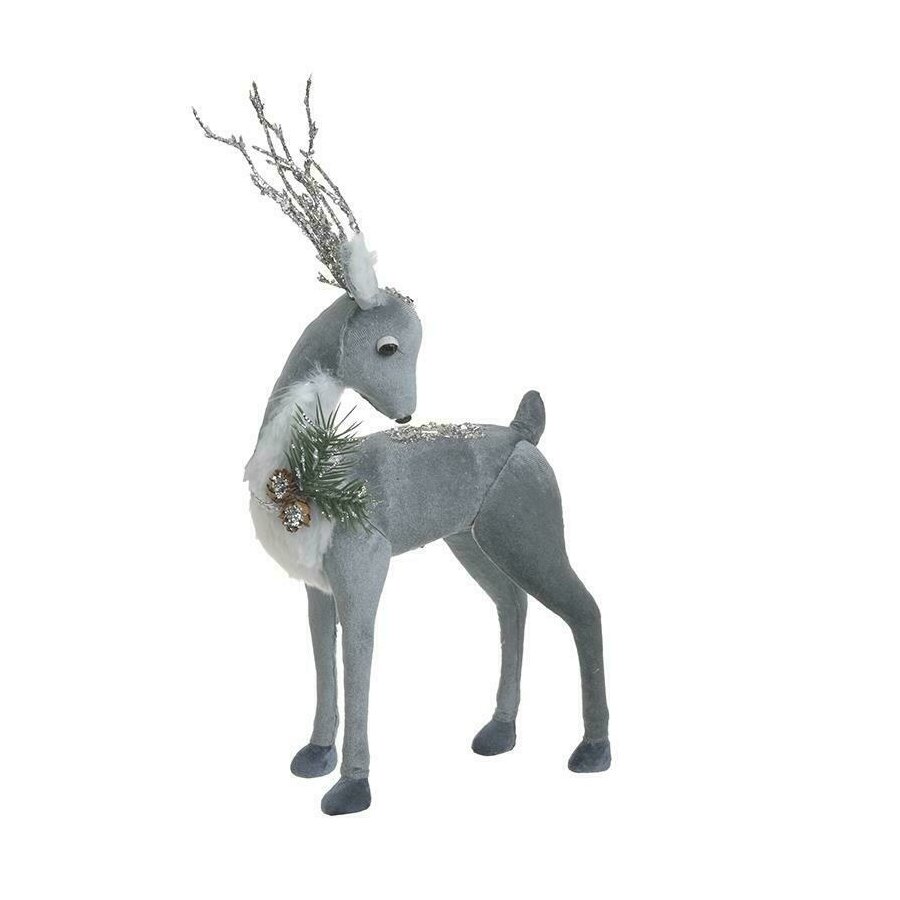Decoratiune ren, Textil, Gri, Reindeer image