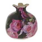 Decoratiune rodie mare, Ceramica, Negru, Rose