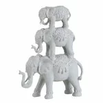 Elephants Decoratiune, Polirasina, Alb