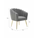 Fotoliu living, Catifea, Gri, Stere