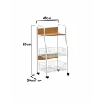 Raft bucatarie mobil, Metal, Alb, Fred
