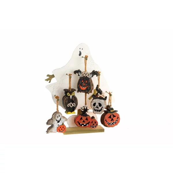 Ghost Set 6 decoratiuni Halloween, Lemn, Multicolor