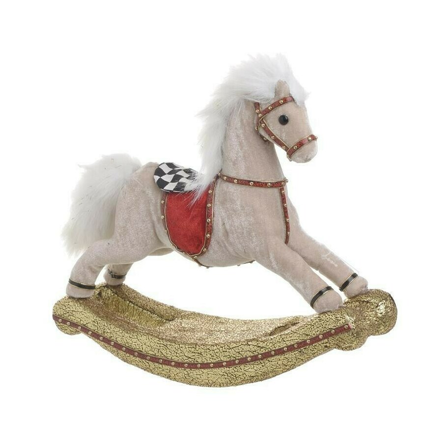 Horse Decoratiune cal, Textil, Bej