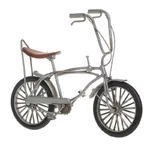 Miniatura bicicleta, Metal, Argintiu, Pega