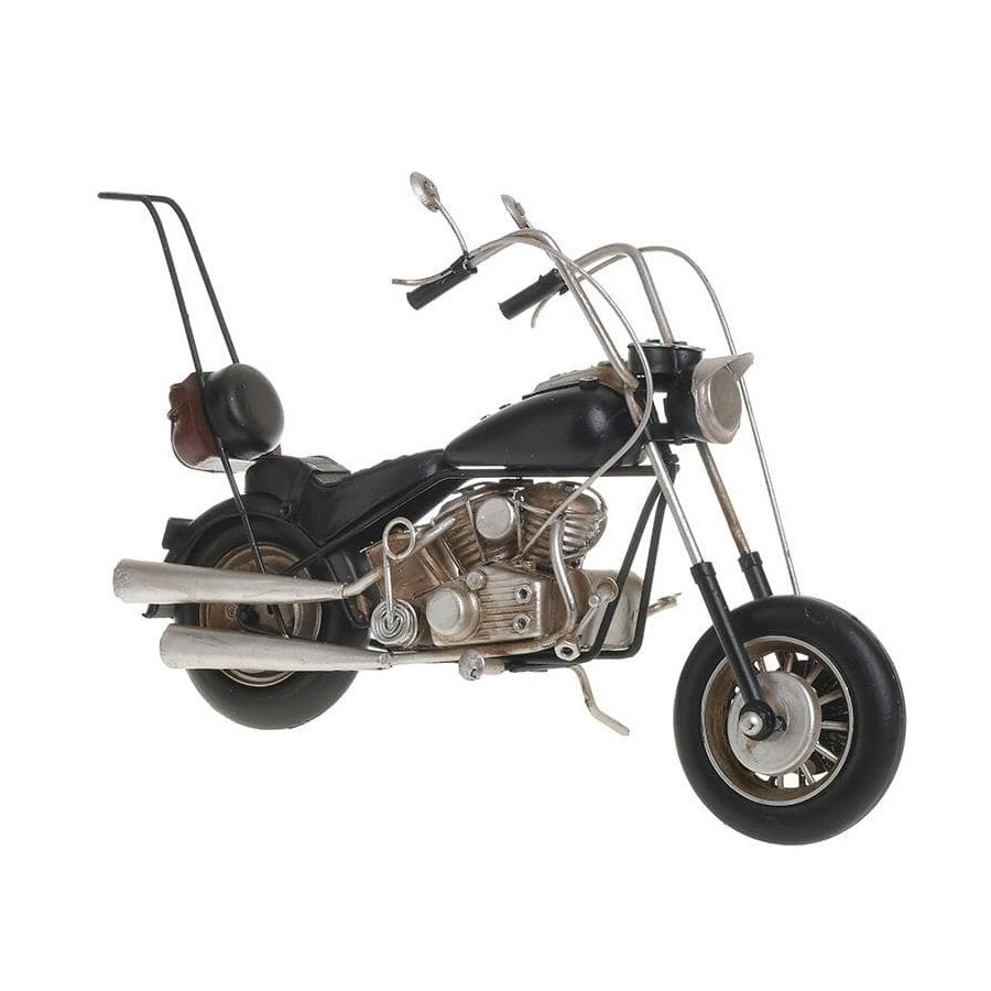 Miniatura motocicleta, Metal, Negru, Harn