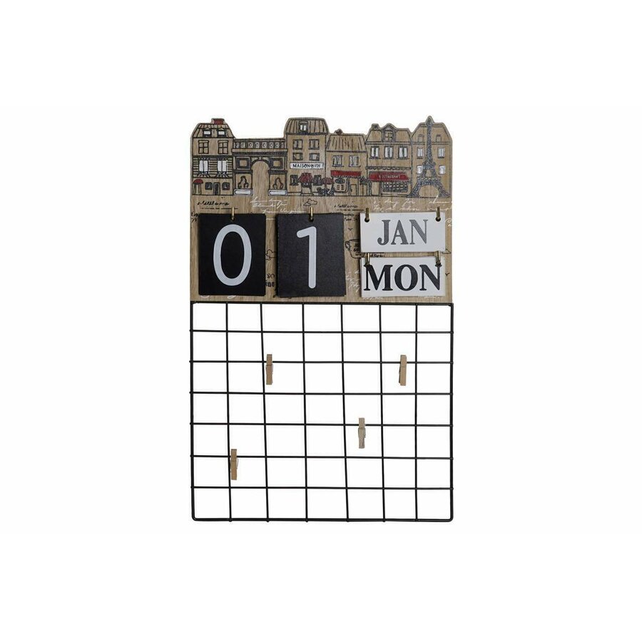 Month Decoratiune perete Calendar, Metal, Negru
