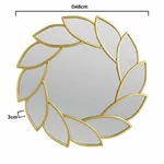 Oglinda perete, Sticla, Auriu, Golden Leaf