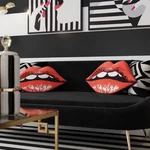 Perna canapea, Textil, Rosu, Lips