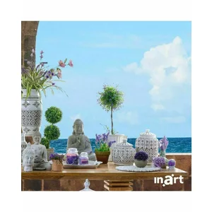 Planta artificiala in ghiveci, Plastic, Mov, Campanula