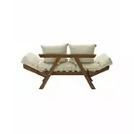 Canapea 2 locuri exterior, Textil, Crem, Sava