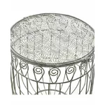Set 2 masute rotunde, Metal, Gri, Cottage