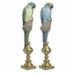 Set 2 papagali decorativi, Polirasina, Multicolor, Parrots