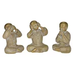 Set 3 decoratiuni buddha, Polirasina, Auriu, Buddha
