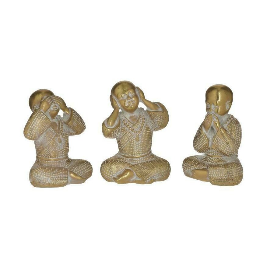 Set 3 decoratiuni buddha, Polirasina, Auriu, Buddha image5