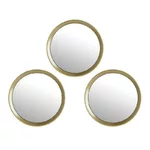 Set 3 oglinzi perete, Plastic, Auriu, Sphere