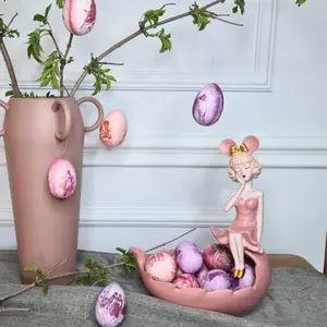 Set 5 decoratiuni oua suspendabile, Polispuma, Mov, Eggs