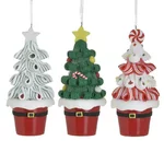 Set 6 ornamente brad, Ceramica, Multicolor, Tree Deco