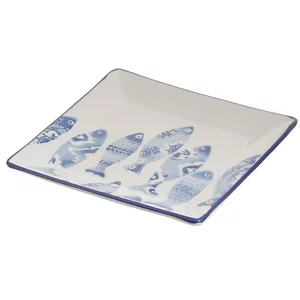 Set 6 farfurii, Ceramica, Albastru, Fish