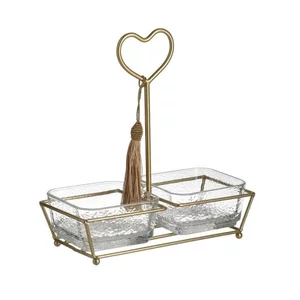 Set aperitive, Sticla, Auriu, Heart