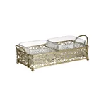 Set servire aperitive, Sticla, Auriu, Clear