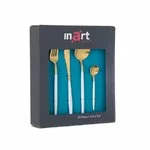 Set Tacamuri 24 piese, Inox, Auriu, Selena