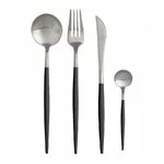 Set Tacamuri 24 piese, Inox, Negru, Selena