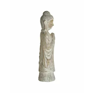 Statueta Buddha, Ceramica, Bej, Wood Style