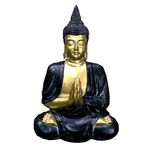 Statueta Buddha, Ceramica, Negru, Man Pray