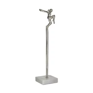 Statueta, Metal, Argintiu, Jumping Man