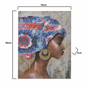 Tablou Canvas, Lemn, Albastru, Art Female