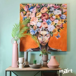 Tablou Canvas, Multicolor, Female Flowers Figure
