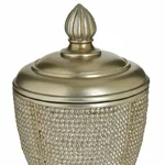 Vas decorativ cu capac, Polirasina, Auriu, Jiro