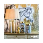 Vas decorativ mediu cu capac, Ceramica, Multicolor, Horse
