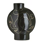Vaza decorativa, Ceramica, Negru, Deco Face
