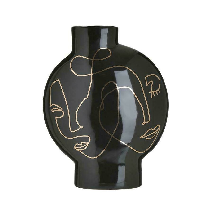Vaza decorativa, Ceramica, Negru, Deco Face image9