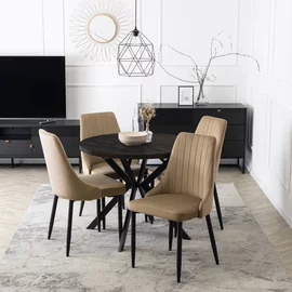 Masa Extensibila Lumos, 90-140-190x90x75,5 h cm, Metal/MDF, Negru/Negru