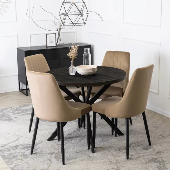 Masa Extensibila Lumos, 90-140-190x90x75,5 h cm, Metal/MDF, Negru/Negru picture - 4