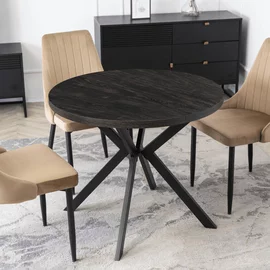 Masa Extensibila Lumos, 90-140-190x90x75,5 h cm, Metal/MDF, Negru/Negru