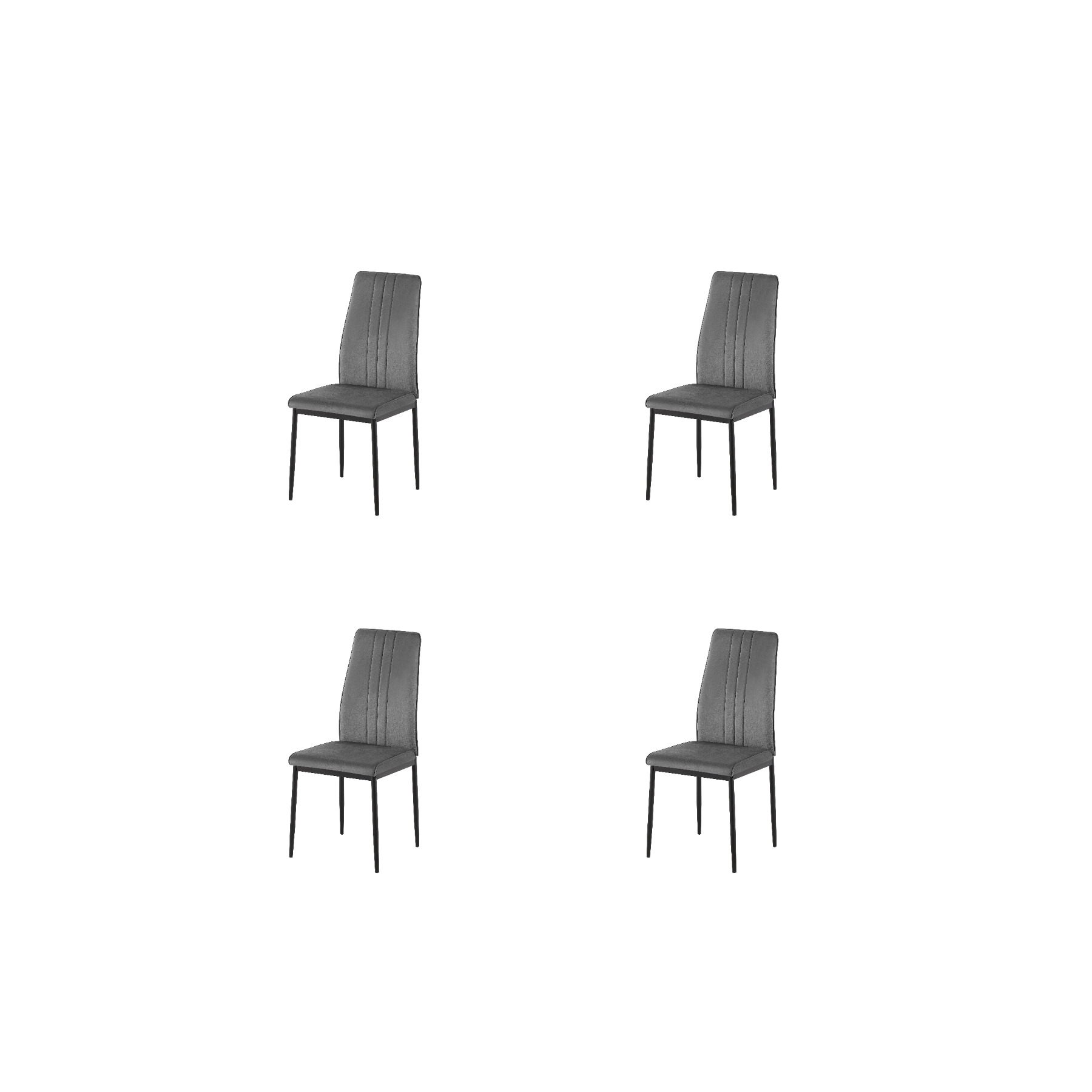 Set 4 scaune asos, 41x52x93 cm, velvet gri